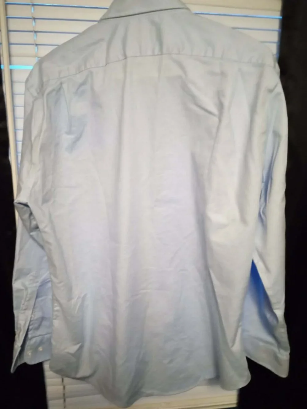 Nordstrom Shirt Mens 16.5 Blue 100% Cotton Trim Fit Non Iron 32/33 sleeve - Picture 2 of 2